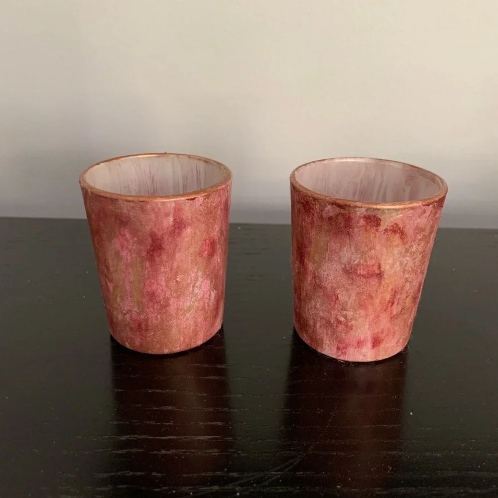 Hand Painted Votive Candle Holder Set - Picture 2 of 8